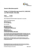 DAkkS Teilurkunde Akkreditierung PL-11035-03-01